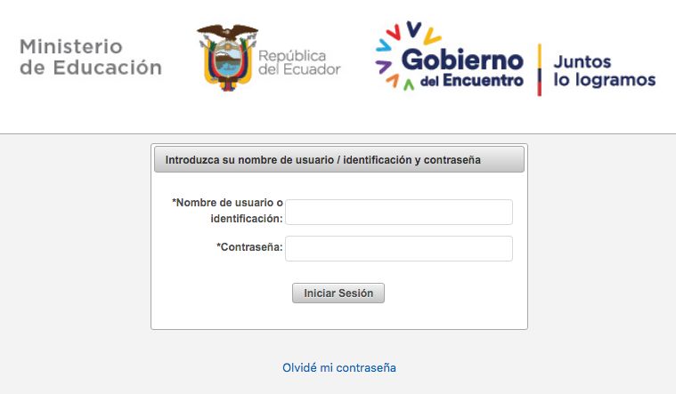 Ingreso a plataforma Educar Ecuador